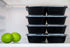 24 Pack of 32 Ounce Lunch To Go Containers, 3 Compartment Healthy Meal Prep Food Storage Container with Lids, BPA Free, Microwavable, Reusable, Portion Control Bento Boxes, by FreshSnaps