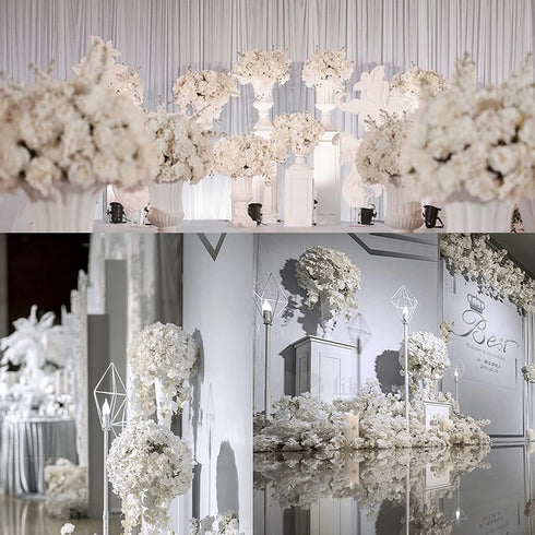 FagusHome 8 inch Big Silk Hydrangea Heads Artificial Flowers Heads with Stems 25 Pcs Fake Hydrangea Flowers for D©cor