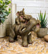 Ebros Small Wildlife Elephant Father and 2 Calves On Piggyback Playing Statue 5.25" Tall Resin Safari Elephants Family Figurine Sculpture Decor Gifts