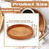 Rattan Basket Trays, Round Wicker Tray with Wooden Handle, Wicker Baskets Tray Rattan Round Handmade, Woven Rattan Serving Boho Tray for Coffee Table Decor (9.4inch / 23.8cm)