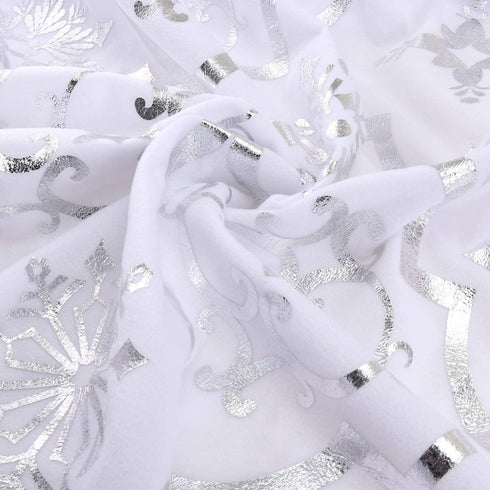 BESPORTBLE Christmas Tree Skirt Apron Mat Decoration Xmas Tree Apron Skirt Base Mat Dress Up Props for Party Home 120cm/47Inch (Silver)