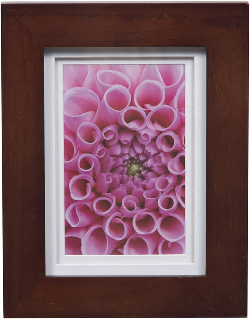 Gallery Solutions Wall Mount Double Mat Picture Frame, 4" x 6" With Mat or 5" x 7" Without Mat, Walnut,17FW1477