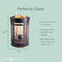 CANDLE WARMERS ETC. Vintage Bulb Illumination Fragrance Warmer- Light-Up Warmer for Warming Scented Candle Wax Melts and Tarts to Freshen Room, Brown Mission