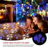 Vigdur Christmas String Lights - Snowflake Projector Light String with 10 LED Hanging Blue&White Snowflake Projector Bulbs Plug in for Indoor Outdoor Xmas Patio Yard Bedroom Holiday Decor,31.4FT