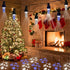 Vigdur Christmas String Lights - Snowflake Projector Light String with 10 LED Hanging Blue&White Snowflake Projector Bulbs Plug in for Indoor Outdoor Xmas Patio Yard Bedroom Holiday Decor,31.4FT