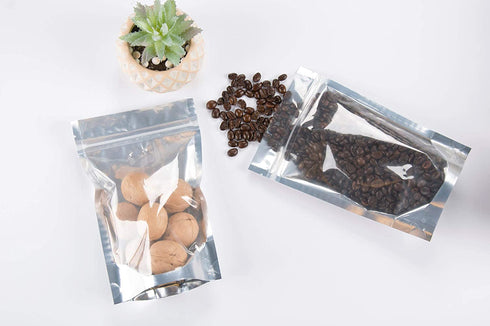 100 PCS Resealable Mylar Bags Stand Up Foil Bags (5.9 x 8.7Inches)