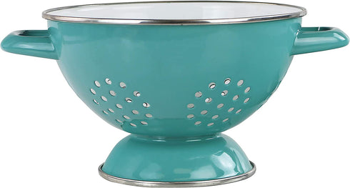 Calypso Basics 08672 by Reston Lloyd 1.5 Qt. Durable Enamel-on-Steel Colander, Small, Turquoise