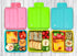 MINCOCO Kids Bento Lunch Box - Lunch Container with Sauce Jar, Spoon&Fork 4-Compartment, On-the-Go Meal and Snack Packing - Leak Proof, Durable, Microwave Safe (Sky Blue)