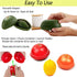 Avocado Lemon Tomato and Onion Shape Savers 4-piece Bundle Reusable Fruit and Vegetable Storage Box Keeper Holder For Fridge BPA Free Plastic Garlic Crisper Containers€¦