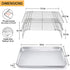Baking Sheet and 2-Tier Cooling Racks Set, P&P CHEF Stainless Steel Baking Pan Tray with Stackable Cooking Wire Rack for Cookie Bacon Meat, Uncoated & Non-toxic , Mirror Finish& Dishwasher Safe - 3Pcs