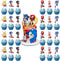 49Pcs Blue Hedgehog Cake Topper Cupcake Decoration Birthday Soni Supplies 2022 Soni