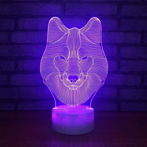 3D Lamp Animals Wolf Night Light Touch Table Desk Lamps 7 LED Colors Changing Lighting Wolf Shape Acrylic Table Desk Bedroom Decoration Cool Gifts Ideas Birthday Xmas (Animals Wolf)