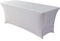 Gelozed 6ft Stretch Spandex Table Cover for Standard Folding Tables - Universal Rectangular Fitted Tablecloth Protector for Wedding ?White, 6FT?