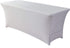 Gelozed 6ft Stretch Spandex Table Cover for Standard Folding Tables - Universal Rectangular Fitted Tablecloth Protector for Wedding ?White, 6FT?