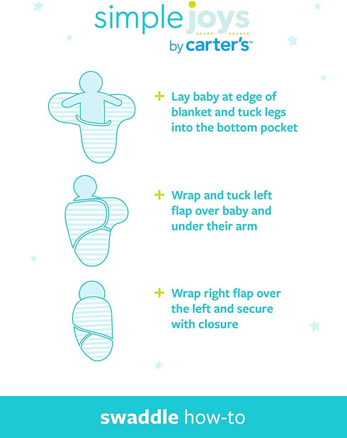 Simple Joys by Carter's Baby Girls' Cotton Swaddle Blankets, Multipacks
