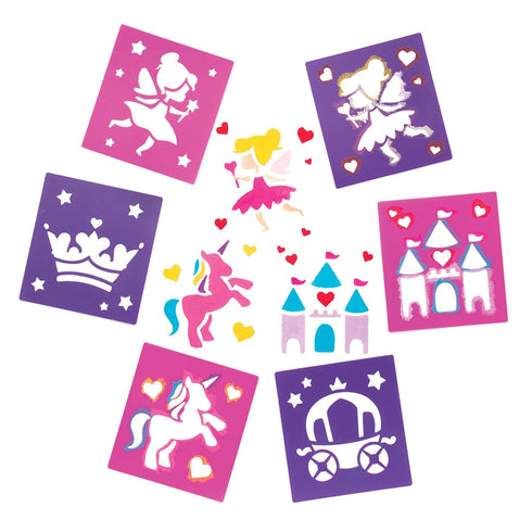 Baker Ross AR939 Washable Fairy Stencils - Pack of 6, Washable Plastic Paint Stencil Set for Kids Arts and Crafts Activities