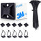 4/5" 100 Pack Zip Tie Mount With Cable Ties,Self Adhesive-backed Mounts For Wire Holder , Black Cable Management Clips Wall Anchors