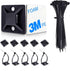 4/5" 100 Pack Zip Tie Mount With Cable Ties,Self Adhesive-backed Mounts For Wire Holder , Black Cable Management Clips Wall Anchors