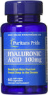 Puritans Pride Hyaluronic Acid 100 mg Capsules, 60 Count