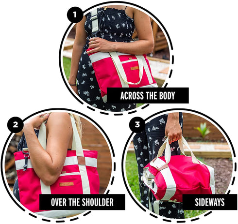 Insulated Cooler Bag Insulated Grocery Beach Thermal Tote Bag Reusable Grocery Bag (Grey, 5 Gallon)