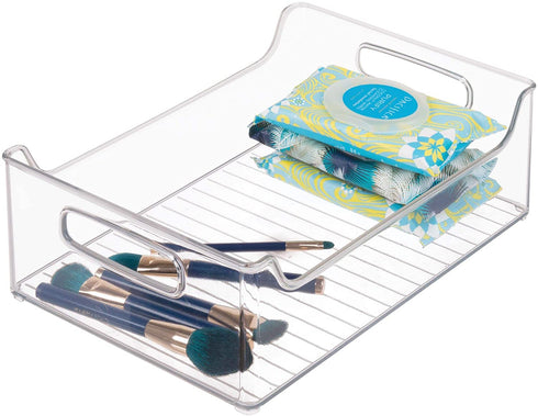 iDesign Plastic Fridge and Freezer Storage Organizer Bin With Handles, Clear Container for Food, Drinks, Produce Organization, BPA-Free , 10" x 5" x 14", Clear