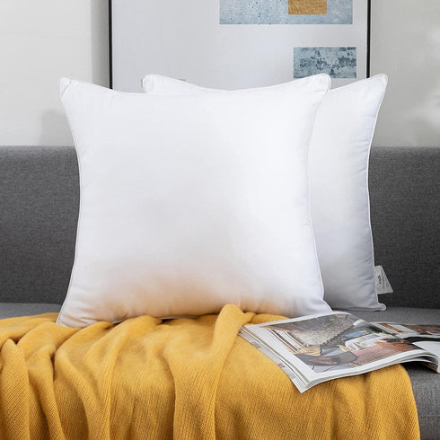 Lipo 18 x 18 Pillow Inserts (Set of 2) - Throw Pillow Inserts - Euro Pillow Inserts Down Pillow Inserts - Decorative Pillow Insert Pair - White Couch Pillow