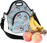 Violet Mist Neoprene Thermal Insulated Lunch Tote Bag Soft Large with Extra Pocket Detachable Adjustable Shoulder Lunchbox Handbags Women men (Rainbow Panda)