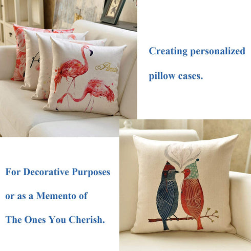 16 X 16 Inch 4 PCS Beige Sublimation Blanks Linen Throw Pillow Case Cushion Cover Pillowcase Shams for Sofa Vinyl Projects DIY Personalized Heat Press Printing NO Pillow Insert Decorative Square