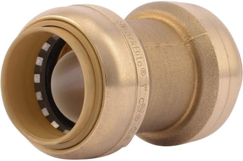 SharkBite 1 Inch Brass Push-To-Connect Straight Coupling Fitting for PEX, Copper, CPVC, PE-RT or HDPE Pipe - U020LFA