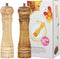 Pepper Grinder Salt and Pepper Grinder Set, 8 inch Oak Wood Pepper Mill Salt Grinder, Ceramic Rotor Adjustable Coarseness with Different Colors, Grinder for Spices and Seeds Pack of 2