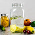 Wide Mouth Mason Jars 64 oz 2 Pack Half Gallon Mason Jars with Airtight Lid and Band, Large Clear Glass Mason Jars for Canning, Fermenting, Pickling, Storing