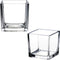 Square Glass Vase Clear Flower Decorative Centerpiece for Home or Wedding, Candle Holder, 5" x 5", Set of 2