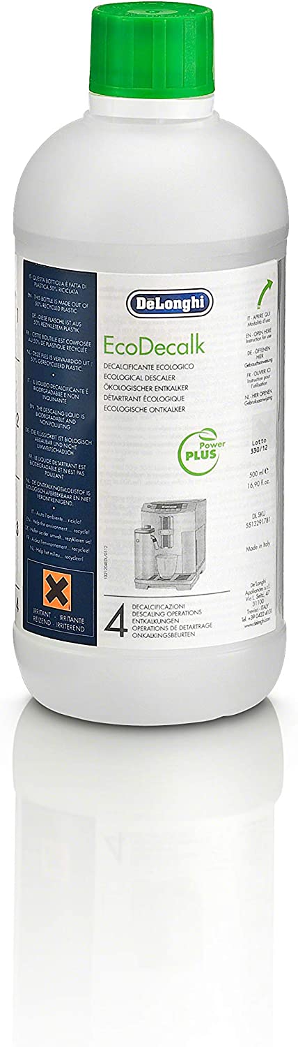 De'Longhi EcoDecalk Descaler, Eco-Friendly Universal Descaling Solution for Coffee & Espresso Machines, 16.90 oz (5 uses)