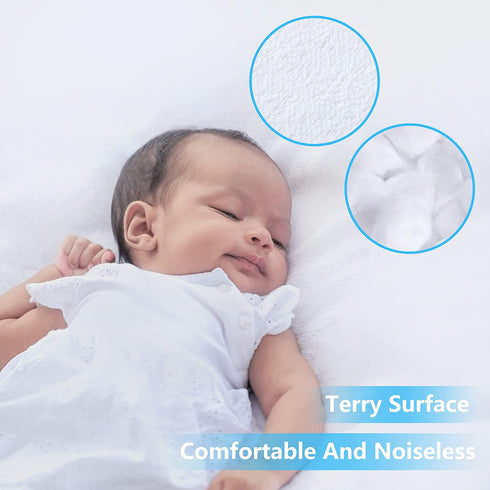 King Mattress Protector Waterproof Breathable Noiseless Mattress Cover, Premium Soft Bed Cover with Deep Pocket Fits Up to 21", Cotton Terry Machine Washable Mattress Protector