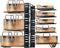 RAOYABOHO Black Pot and Pan Organizer for Cabinet Adjustable, Kitchen Pot and Pan Organizer Storage, Pan and Pot Lid Rack Holder 8 Tiers