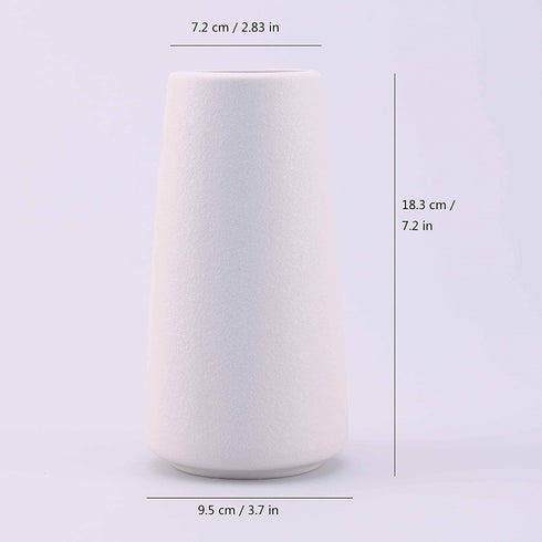 Ceramic Vase - Flower Vase Minimalism Style for Modern Table Shelf Home Decor, Fit for Fireplace Bedroom Kitchen Living Room Centerpieces Office Desk (Solid White, Big)