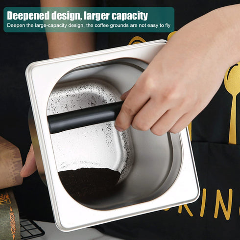 Coffee Knock Box, Stainless Steel Coffee Knock Box,spresso Knock Box Stainless Steel,tainless Steel Espresso Knock Box with Rubber Bar for Storing Underneath Most Espresso Machines