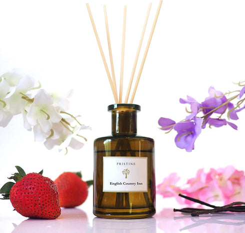 Inspired by Ritz-Carlton Hotel Reed Diffuser for Home | Fresh Strawberry, Vanilla, Musk Oil Reed Diffuser & Reed Diffuser Sticks| Essential Oil Reed Diffuser Set | Office Decor Fragrance Diffuser Reed