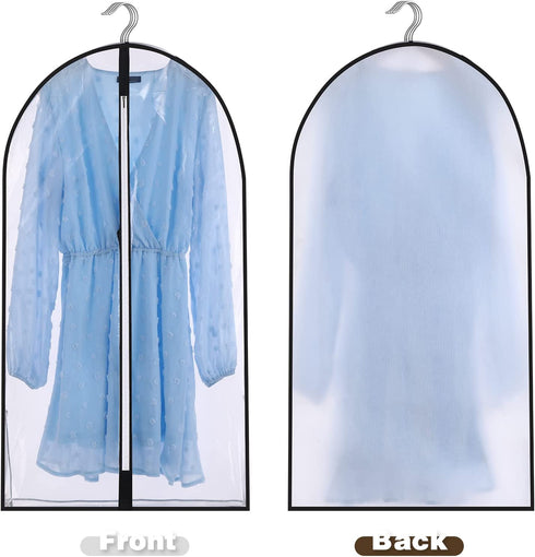 IBESTWIN 40" Clear Garment Suit Bag for Closet Storage and Travel (Set of 4) Hanging Clothes Cover with 4" Gussetes for Coats Sweaters Shirts Dress Costumes