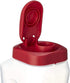 Goodcook 1 Quart Mixing Easy Pour Bottle with measurments Rounded Grip, Tighten Square Cap with snap Lock Cap, clear and red