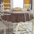 Bettery Heavy Weight Cotton Linen Tablecloth Lace Plaid Round Table Cloth for Kitchen Dining Room Tabletop Decoration, 48" - Round, Coffee