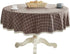 Bettery Heavy Weight Cotton Linen Tablecloth Lace Plaid Round Table Cloth for Kitchen Dining Room Tabletop Decoration, 48" - Round, Coffee