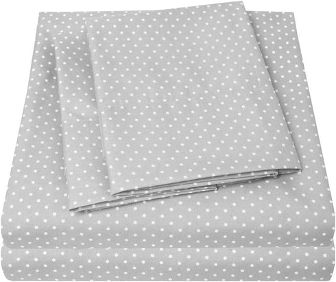 1500 Supreme Collection King Sheet Sets Polka Dot Gray - Luxury Hotel Bed Sheets and Pillowcase Set for King Mattress - Extra Soft, Elastic Corner Straps, Deep Pocket Sheets, King, Polka Dot Gra