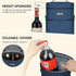 BALEINE 2 Bottle Wine Carrier - Insulated & Leakproof Wine Cooler Bag with Shoulder Strap for Picnic, Travel, BYOB Restaurant, Wine Gifts for Women (Blue, 2 Bottle)