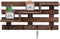 Efonow Wood Wall-Mounted 3-Tiered Stair Shelf with 6 Key Hooks and A Floating Shelf Rustic Home Decor for Entryway Carbonized Black