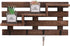 Efonow Wood Wall-Mounted 3-Tiered Stair Shelf with 6 Key Hooks and A Floating Shelf Rustic Home Decor for Entryway Carbonized Black