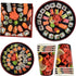 Sushi Party Supplies Tableware Set 24 9" Plates 24 7" Dessert Plate 24 9 Oz. Cups 50 Lunch Napkins for Let's Roll Japanese Sushi Fish Rice Soy Chinese New Years Parties Birthday Disposable Paper Goods