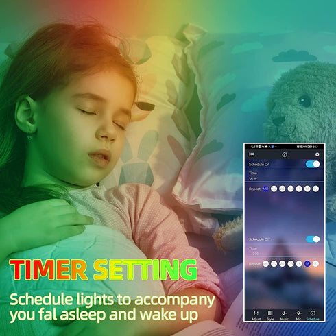 LED Strip Lights, LED Lights for Bedroom Bluetooth Music Sync, 16.4ft 5V USB Powered LED Light Strip Waterproof, 150LEDs RGB 5050 Color Changing with App Control