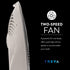 Treva 10-Inch Portable Desktop Battery Fan, Powered by Battery and/or AC Adapter - Air Circulating with 2 Cooling Speeds