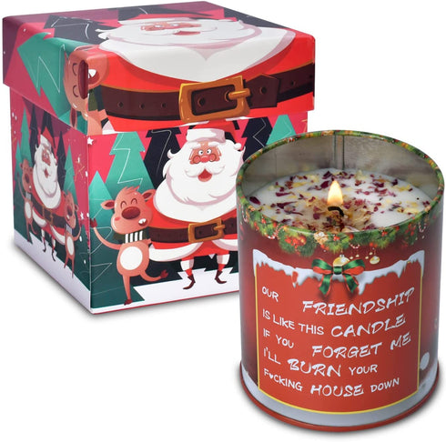 Scented Candles Funny Gifts Ideas for Women Best Friend Christmas/Birthday/Holiday Romantic Unique Gift,Portable Tin Jar Aromatherapy Soy Candles for Bath Yoga Home 8oz Rose